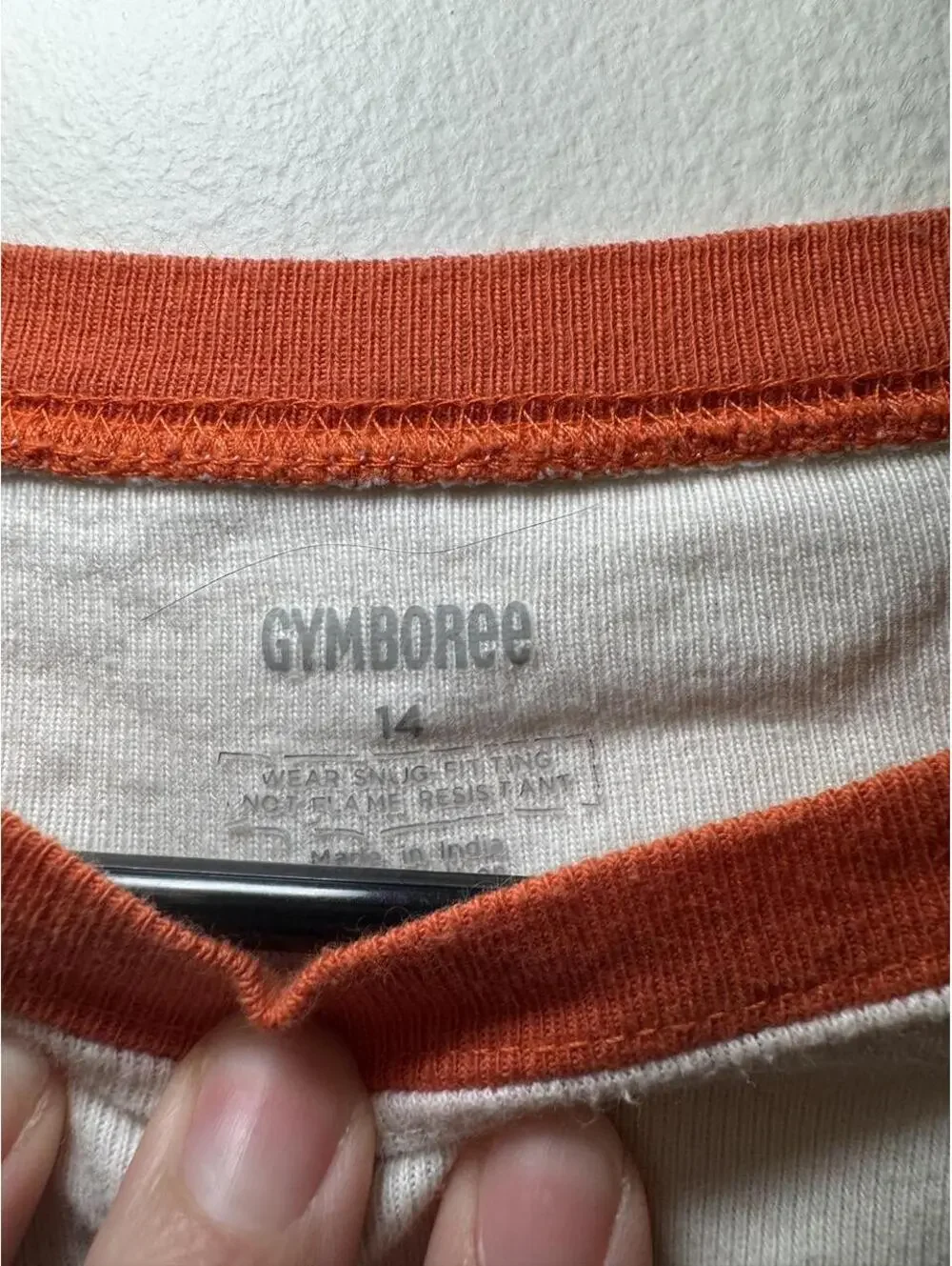 Gymboree white long sleeve shirt with orange pumpkin graphic, size 14 #halloween